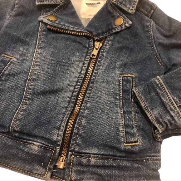 Old Navy Girls Denim-Knit Moto Jacket - Picture 3 of 7